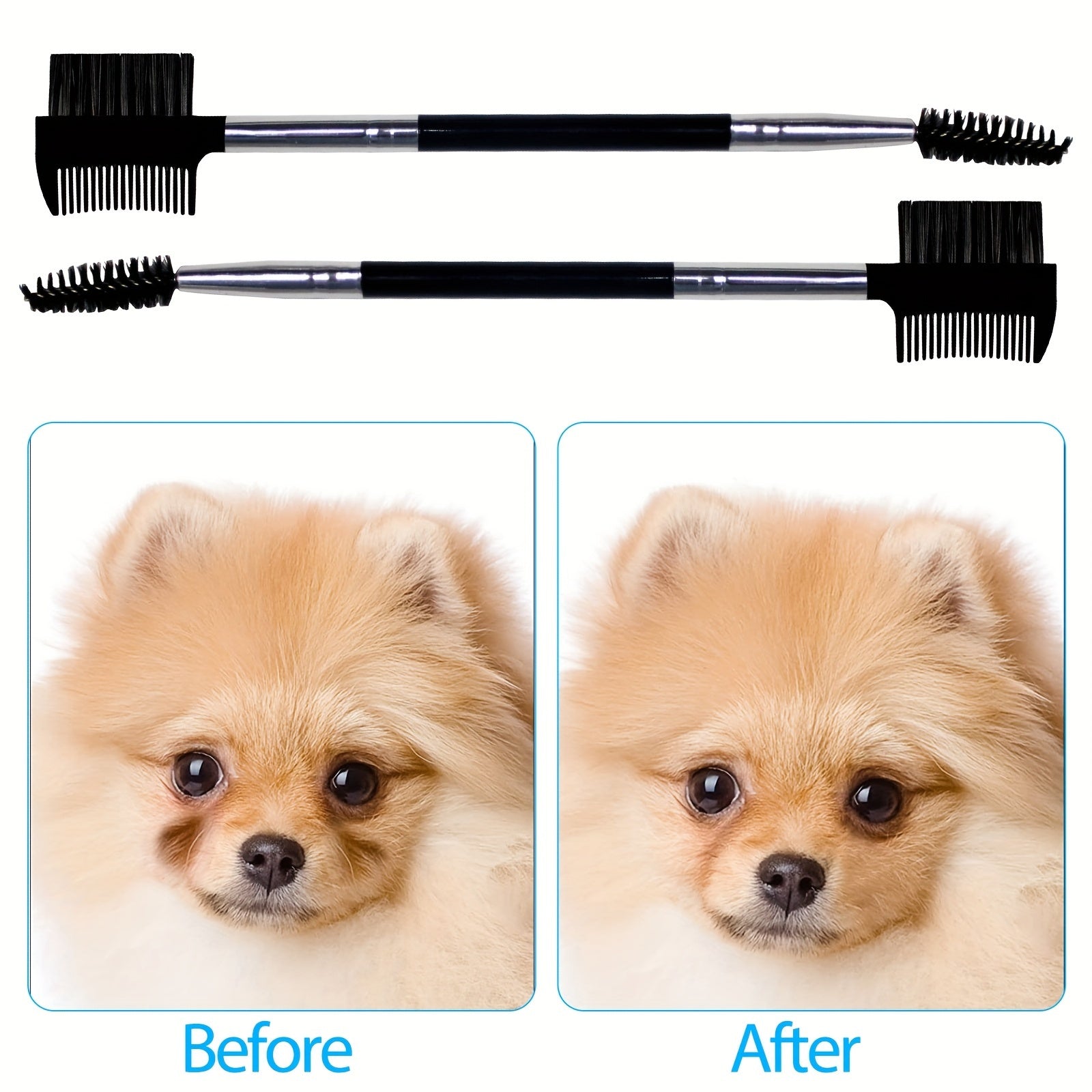 2PCS Dog Tear Comb, Double-Head Dog Eye Brush Dog Eye Cleaning Comb Brush Dog Facial Grooming Comb For Small Dog Cat Tear Stain Remove