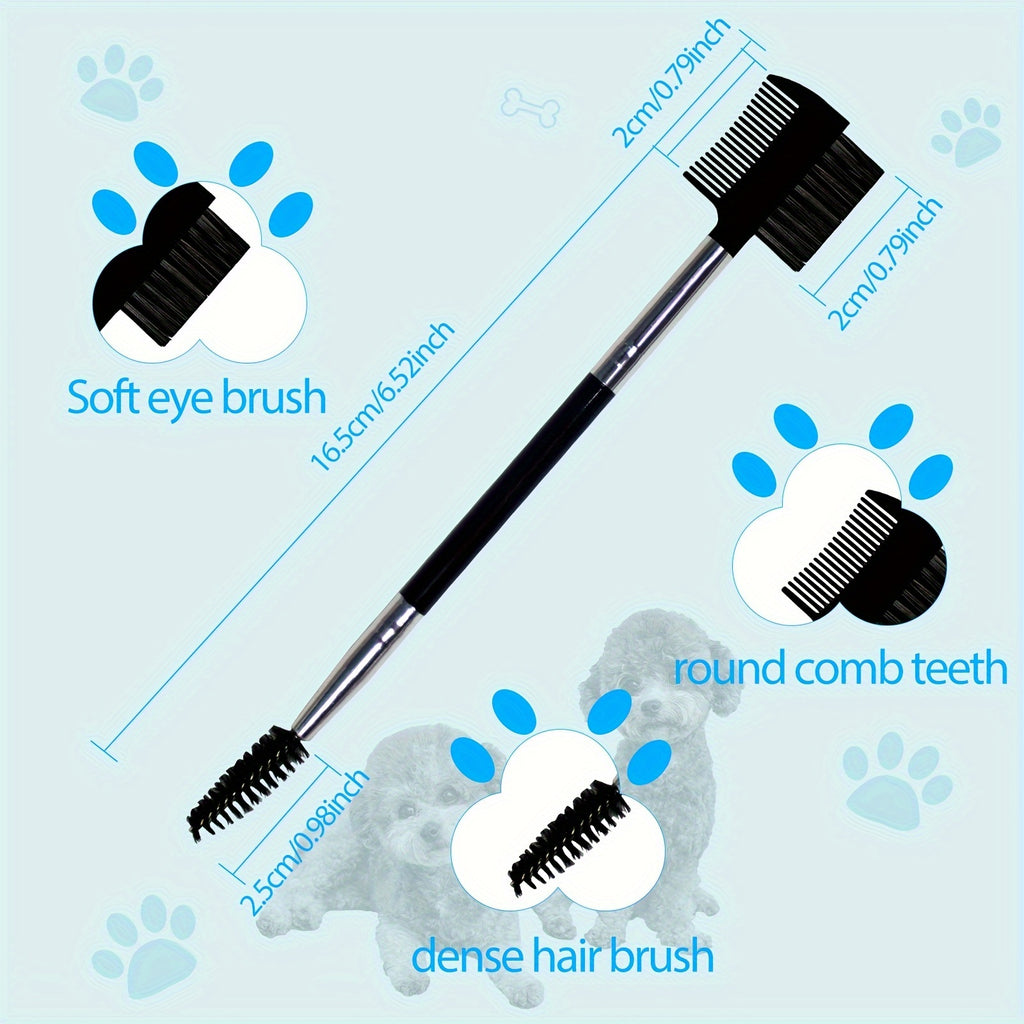 2PCS Dog Tear Comb, Double-Head Dog Eye Brush Dog Eye Cleaning Comb Brush Dog Facial Grooming Comb For Small Dog Cat Tear Stain Remove