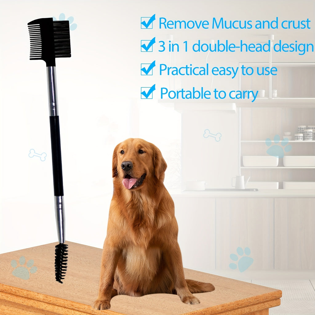2PCS Dog Tear Comb, Double-Head Dog Eye Brush Dog Eye Cleaning Comb Brush Dog Facial Grooming Comb For Small Dog Cat Tear Stain Remove