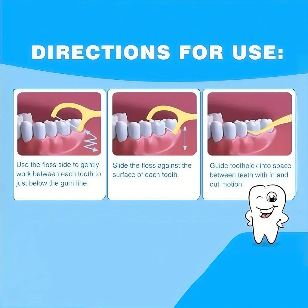50pcs/box Fruit Flavor Dental Flosser Picks, Deep Cleaning Dental Floss For Proper Oral Care, Portable Disposable Hygienic Flosser For Travel Daily Life ! travel must have
