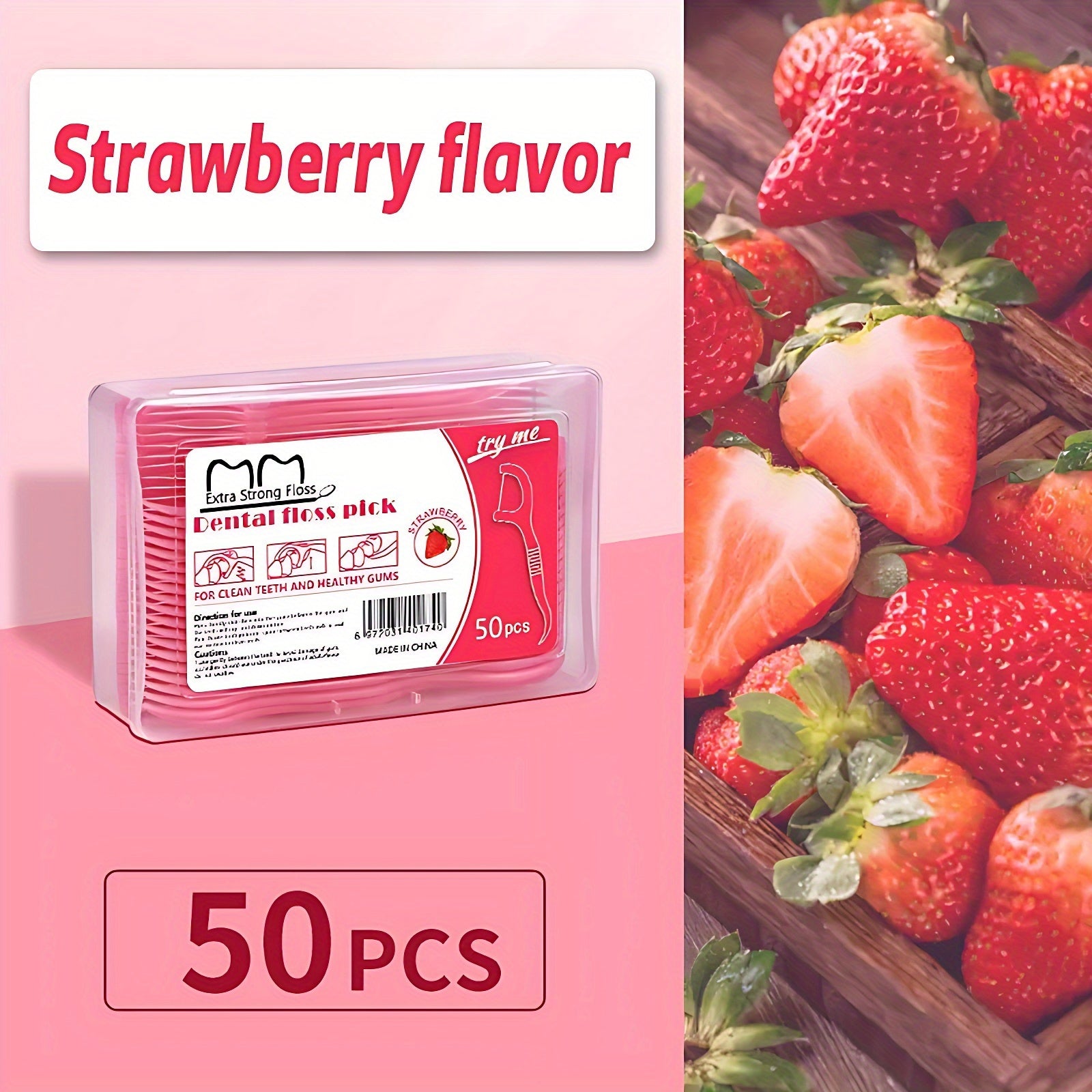 50pcs/box Fruit Flavor Dental Flosser Picks, Deep Cleaning Dental Floss For Proper Oral Care, Portable Disposable Hygienic Flosser For Travel Daily Life ! travel must have
