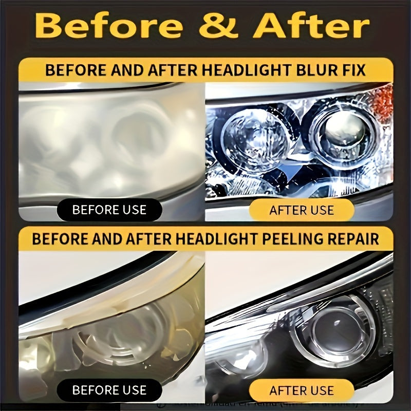 Car Headlight Restoration Fluid Automotive Headlight Oxidation Yellowing Scratches Blurring Enhancement Crystal Plating Coating Refurbishment Agent 8.45oz