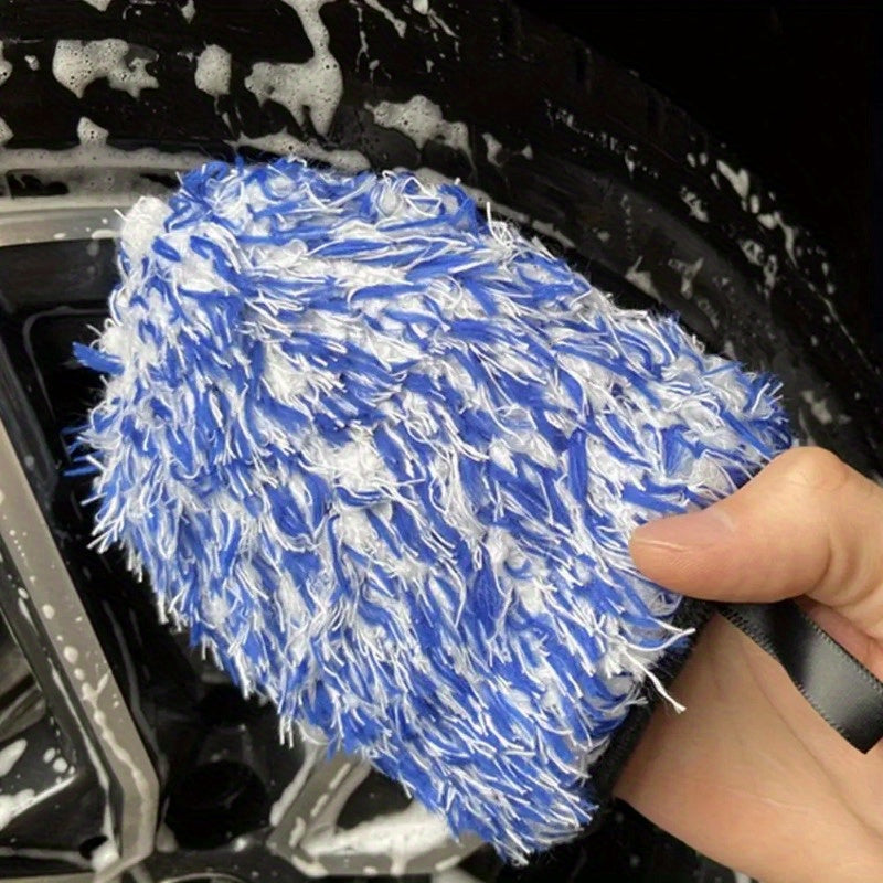 Two-sided Microfiber Wheel Detailed Washing Glove For Car Cleaning - Soft & Absorbent Microfiber - For Car Enthusiasts & Detailers - Perfect for Washing Cars & Trucks