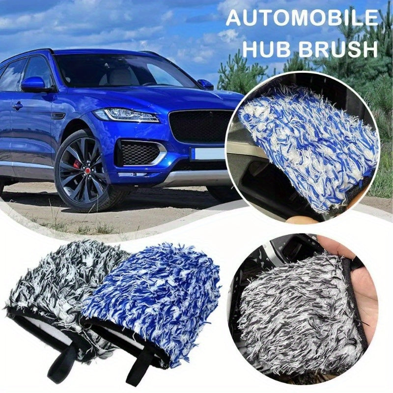 Two-sided Microfiber Wheel Detailed Washing Glove For Car Cleaning - Soft & Absorbent Microfiber - For Car Enthusiasts & Detailers - Perfect for Washing Cars & Trucks