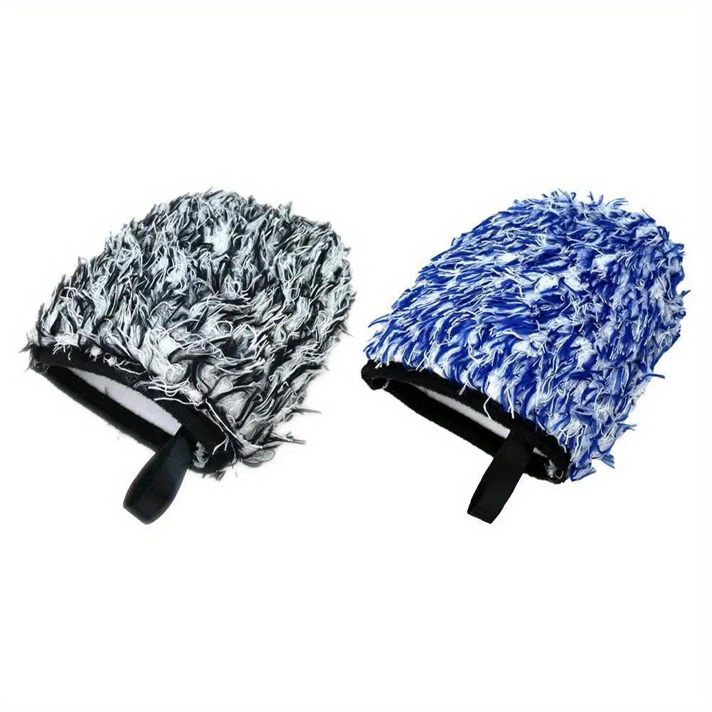 Two-sided Microfiber Wheel Detailed Washing Glove For Car Cleaning - Soft & Absorbent Microfiber - For Car Enthusiasts & Detailers - Perfect for Washing Cars & Trucks