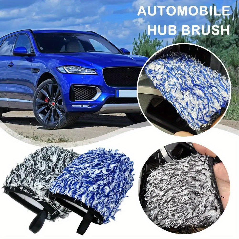 Two-sided Microfiber Wheel Detailed Washing Glove For Car Cleaning - Soft & Absorbent Microfiber - For Car Enthusiasts & Detailers - Perfect for Washing Cars & Trucks