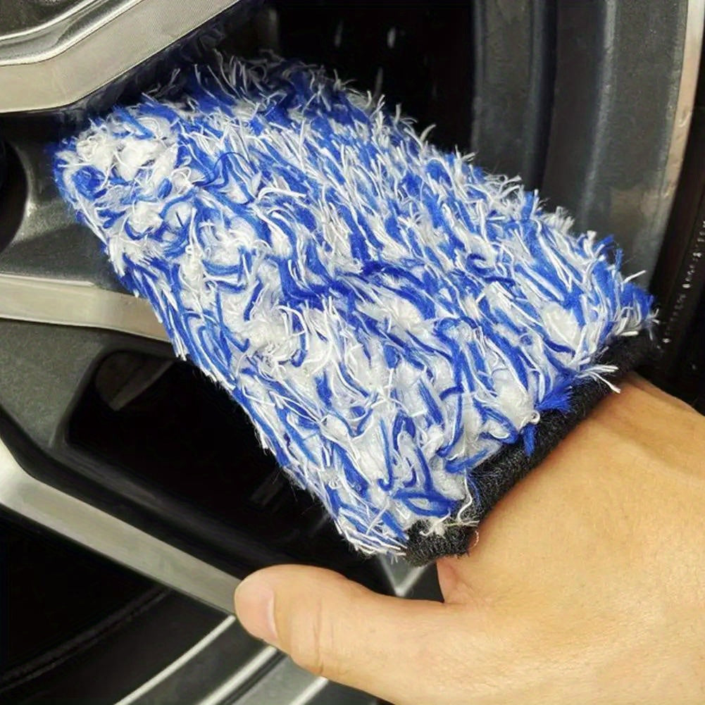 Two-sided Microfiber Wheel Detailed Washing Glove For Car Cleaning - Soft & Absorbent Microfiber - For Car Enthusiasts & Detailers - Perfect for Washing Cars & Trucks