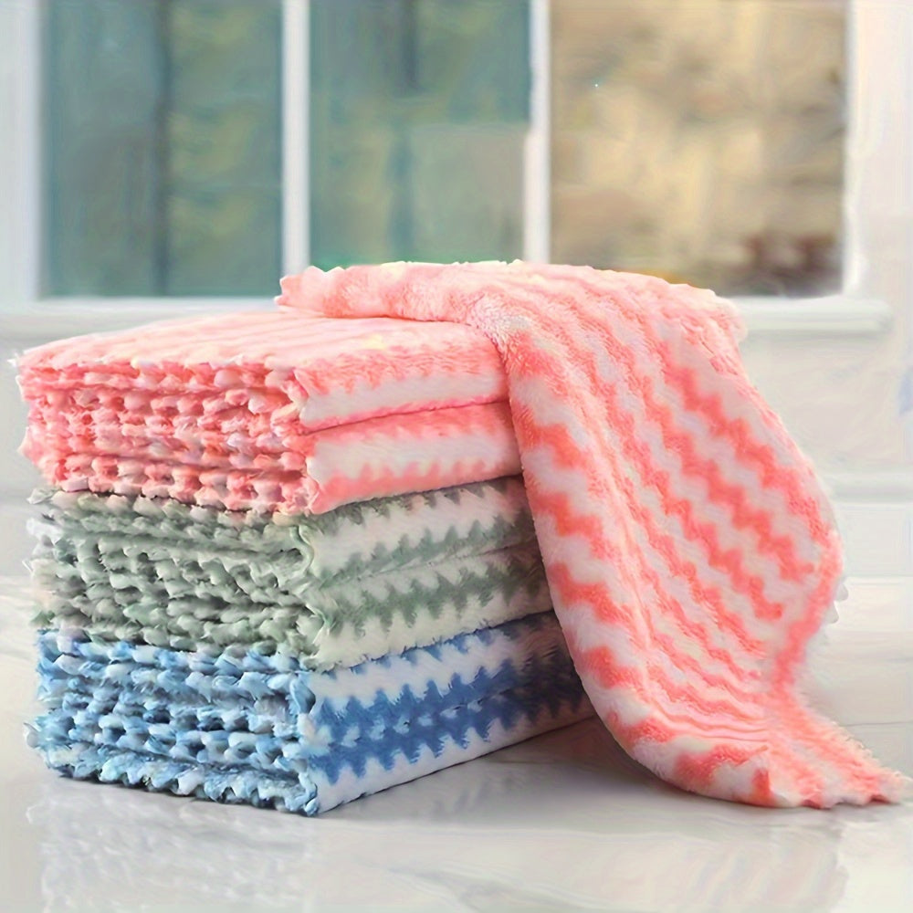 5-Piece Ultra-Soft Microfiber Cleaning Cloths - Absorbent & Reusable, Perfect for Kitchen, Bathroom, and Auto - Home and Commercial Use Compatible