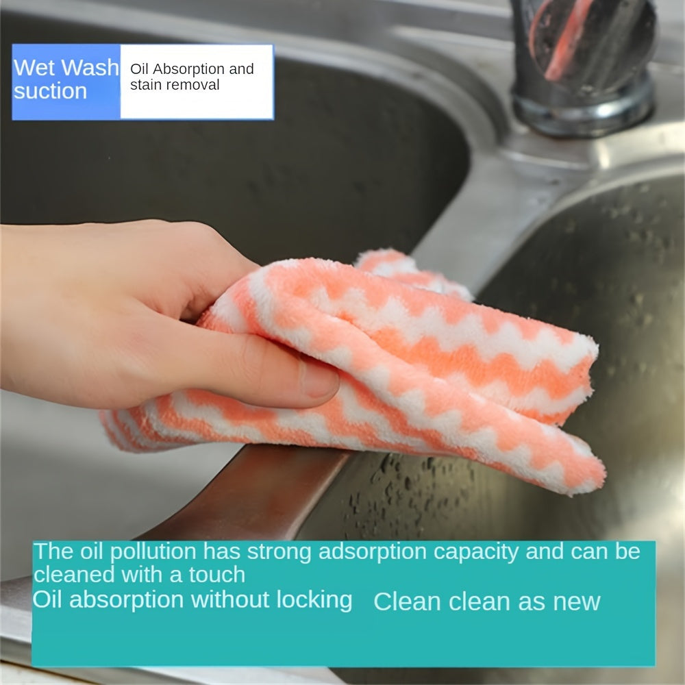 5-Piece Ultra-Soft Microfiber Cleaning Cloths - Absorbent & Reusable, Perfect for Kitchen, Bathroom, and Auto - Home and Commercial Use Compatible