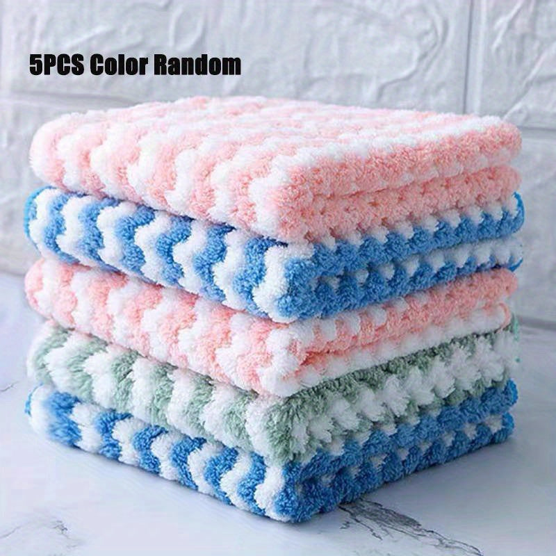 5-Piece Ultra-Soft Microfiber Cleaning Cloths - Absorbent & Reusable, Perfect for Kitchen, Bathroom, and Auto - Home and Commercial Use Compatible