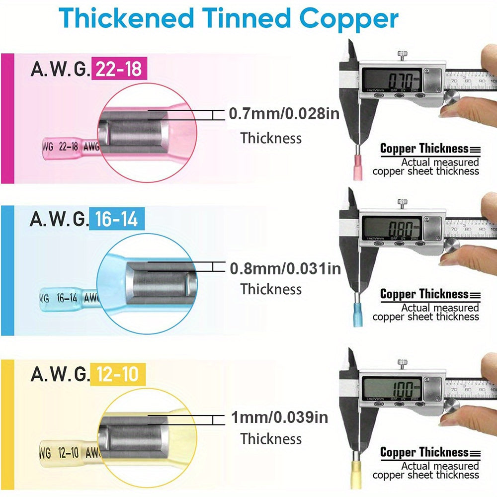 UMLIFE 250pcs Heat Shrink Wire Connectors, Waterproof Automotive Marine Electrical Terminals Kit, Crimp Connector Assortment, Ring Fork Spade Splices