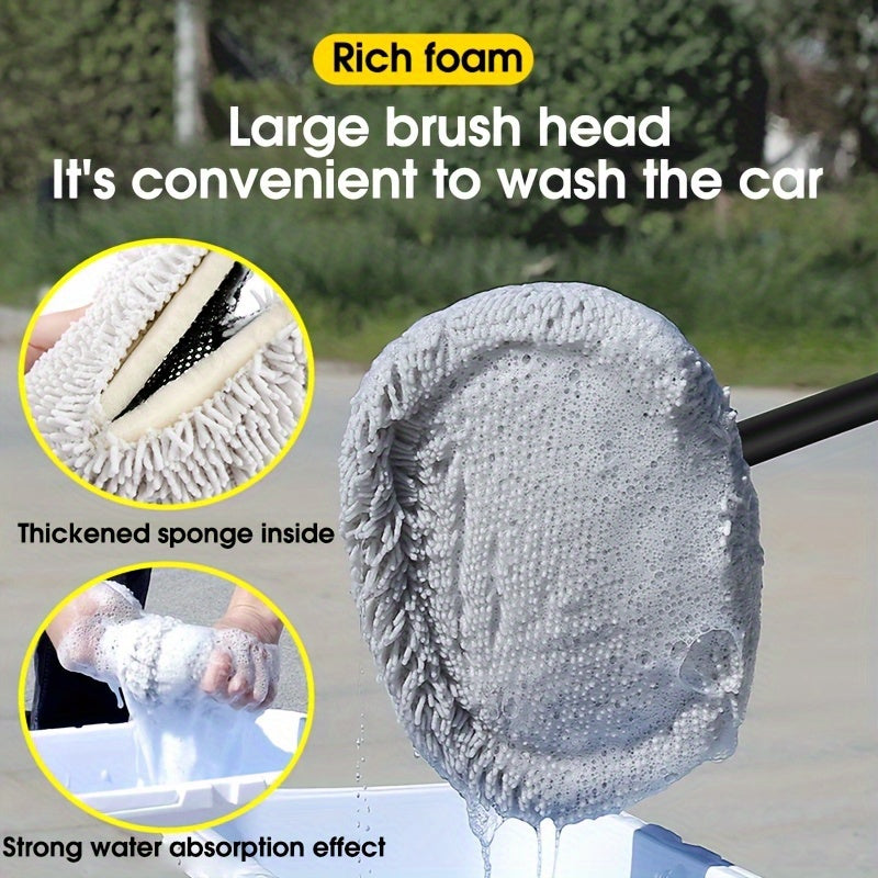 Cleaning Tools for Car Washing, Including a Soft Chenille Mop And Brush Designed for Effective Maintenance