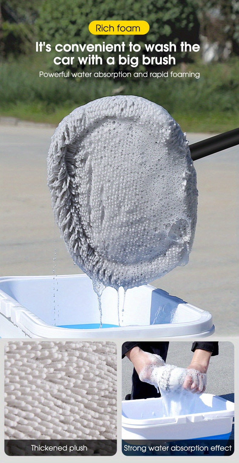 Cleaning Tools for Car Washing, Including a Soft Chenille Mop And Brush Designed for Effective Maintenance