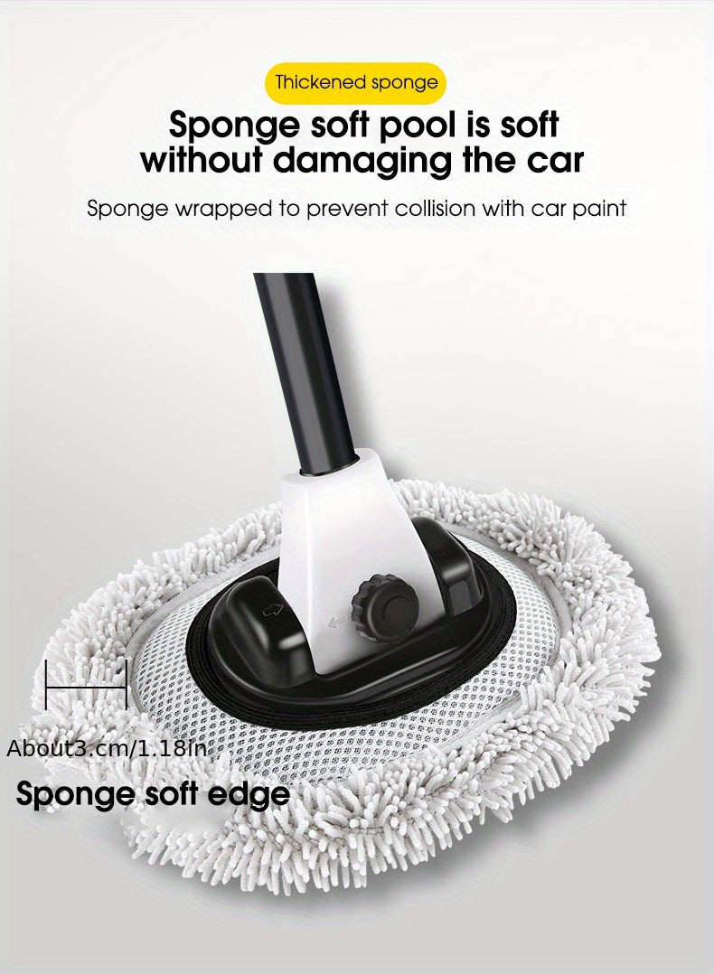 Cleaning Tools for Car Washing, Including a Soft Chenille Mop And Brush Designed for Effective Maintenance