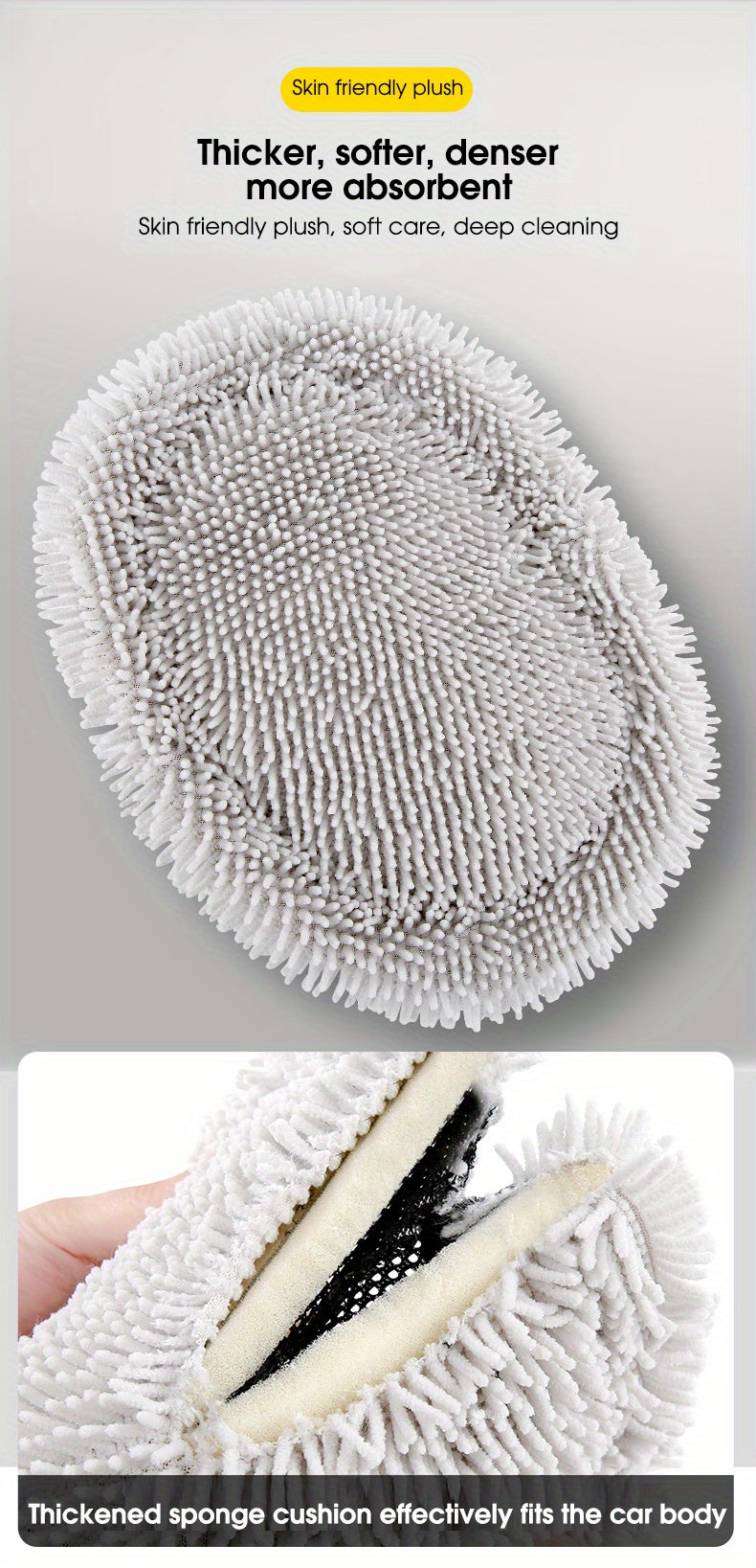 Cleaning Tools for Car Washing, Including a Soft Chenille Mop And Brush Designed for Effective Maintenance