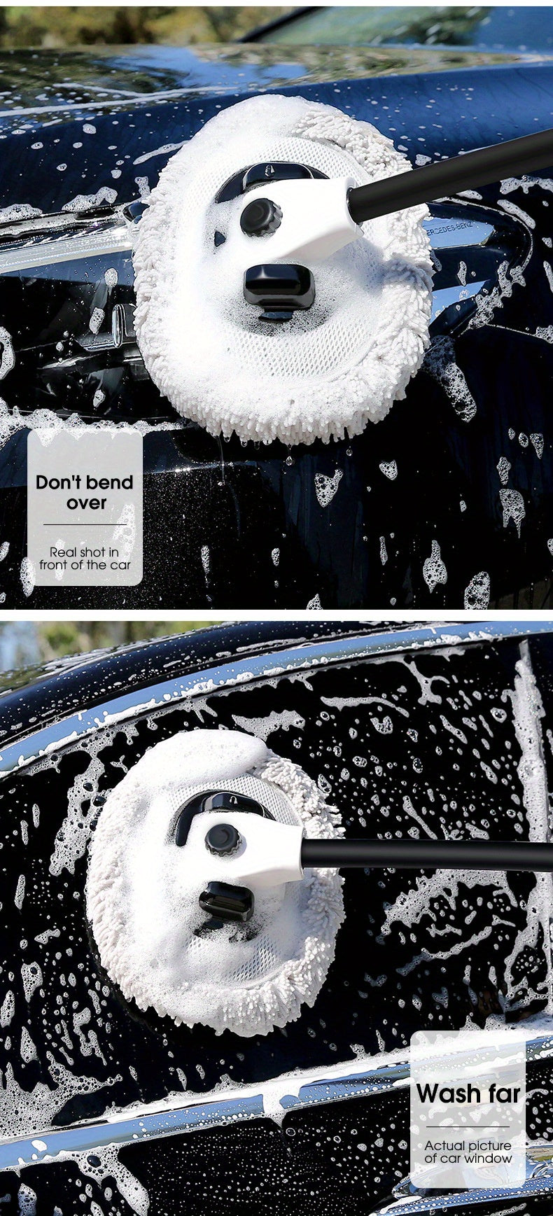 Cleaning Tools for Car Washing, Including a Soft Chenille Mop And Brush Designed for Effective Maintenance