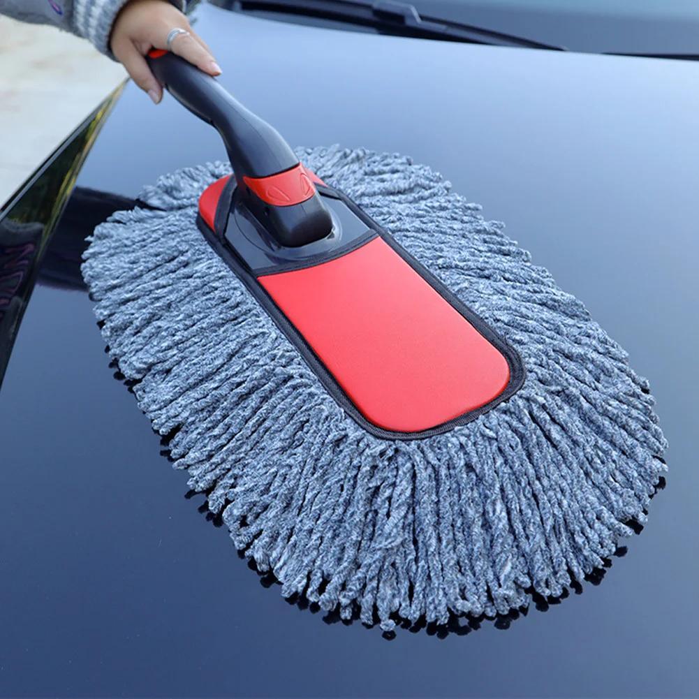 Extendable Handle Car Duster - Soft Non-Scratch Cleaning Brush for Car & Home Dusting - Removable Dust Remover Tool