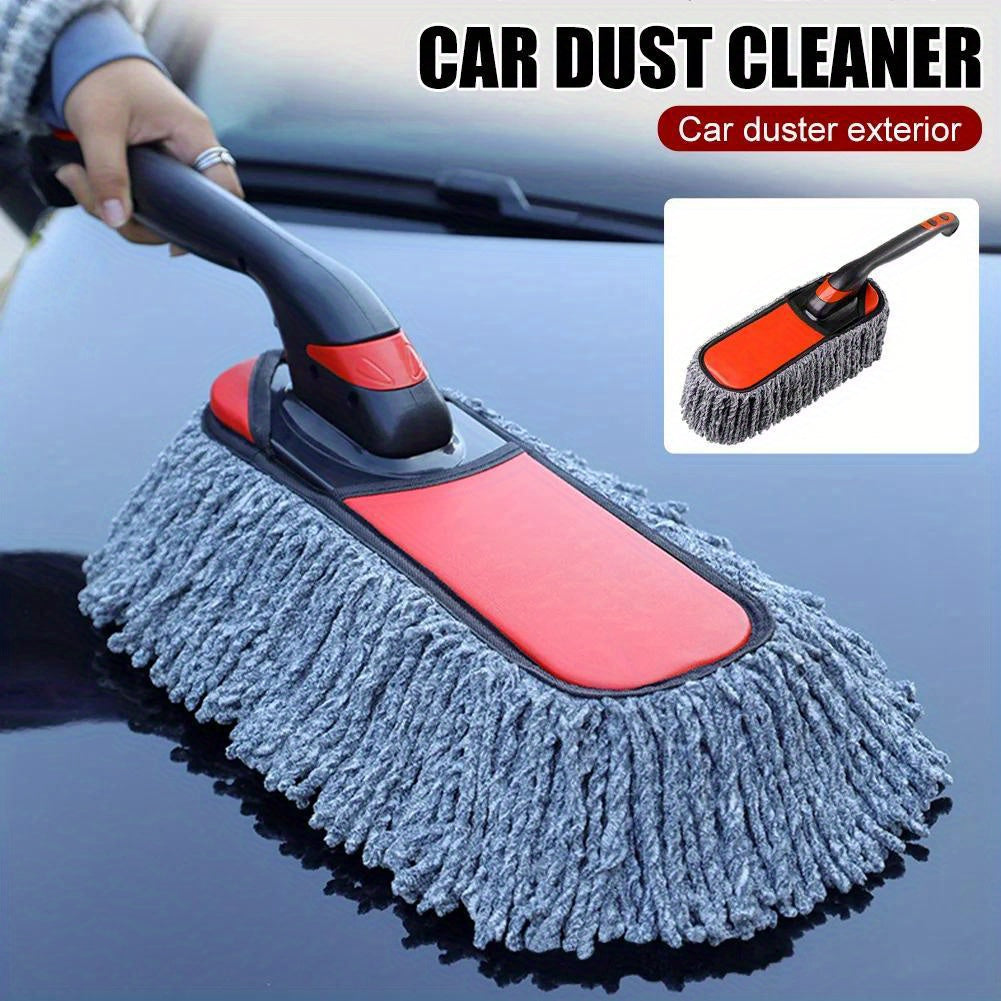 Extendable Handle Car Duster - Soft Non-Scratch Cleaning Brush for Car & Home Dusting - Removable Dust Remover Tool