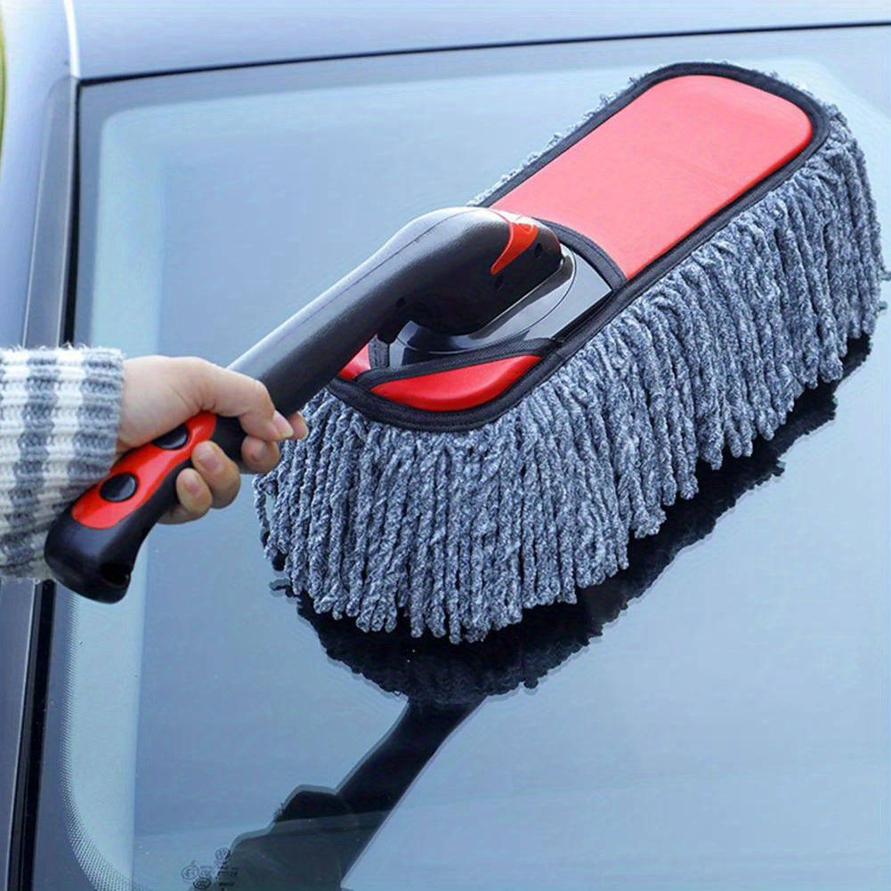 Extendable Handle Car Duster - Soft Non-Scratch Cleaning Brush for Car & Home Dusting - Removable Dust Remover Tool