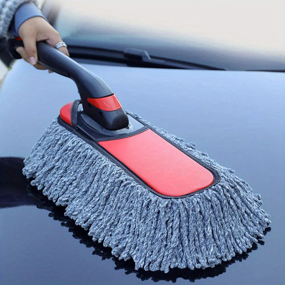 Extendable Handle Car Duster - Soft Non-Scratch Cleaning Brush for Car & Home Dusting - Removable Dust Remover Tool