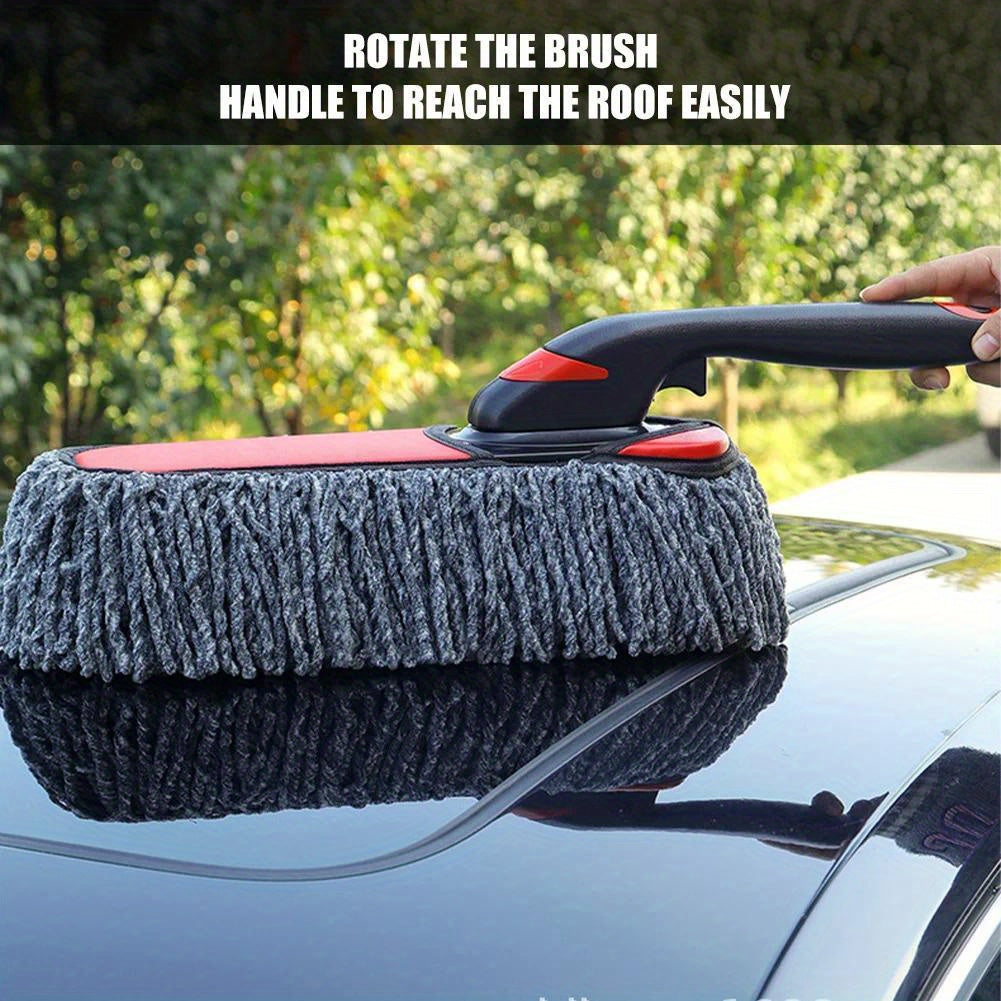 Extendable Handle Car Duster - Soft Non-Scratch Cleaning Brush for Car & Home Dusting - Removable Dust Remover Tool