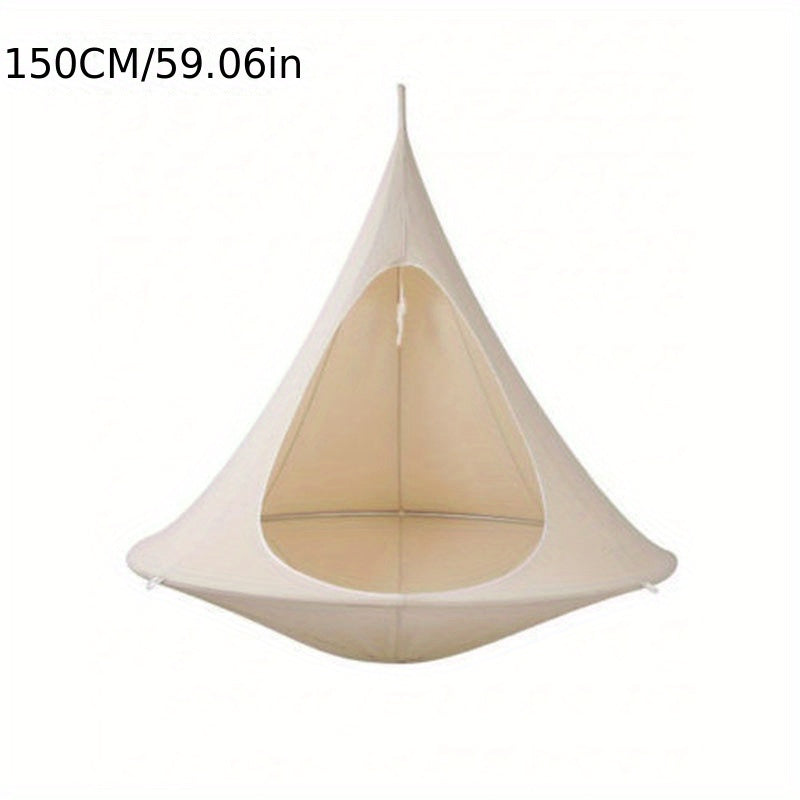 1pc Foldable Outdoor Garden Hammock Chair, Large Size Waterproof Swing Chair, Easy Installation And Storage, Indoor & Outdoor Relaxation, Yard Camping Gear