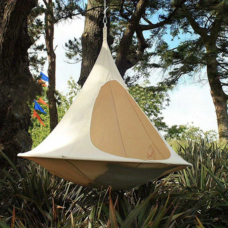 1pc Foldable Outdoor Garden Hammock Chair, Large Size Waterproof Swing Chair, Easy Installation And Storage, Indoor & Outdoor Relaxation, Yard Camping Gear