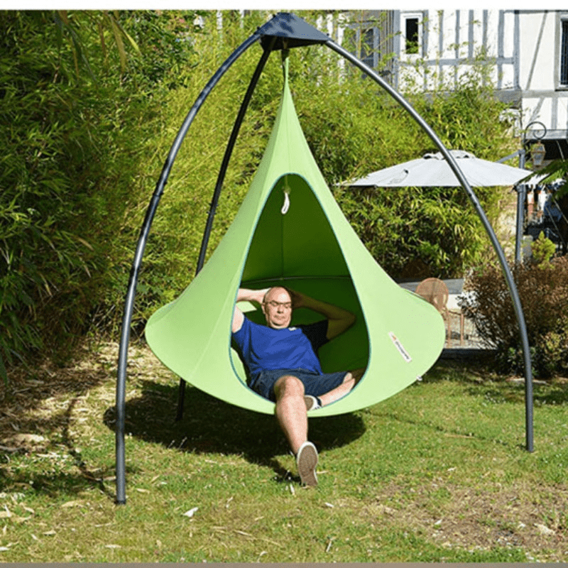 1pc Foldable Outdoor Garden Hammock Chair, Large Size Waterproof Swing Chair, Easy Installation And Storage, Indoor & Outdoor Relaxation, Yard Camping Gear