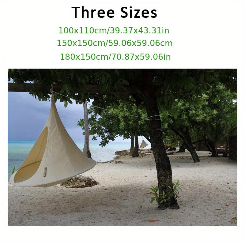 1pc Foldable Outdoor Garden Hammock Chair, Large Size Waterproof Swing Chair, Easy Installation And Storage, Indoor & Outdoor Relaxation, Yard Camping Gear