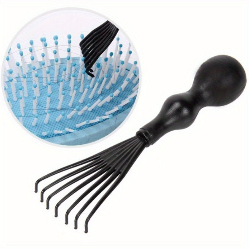 2pcs/Set Hair Brush And Cleaning Brush Set, Bristle&Nylon Detangle Curved Vented Hair Brush, Scalp Massage Hair Comb, Hairdressing Styling Tools