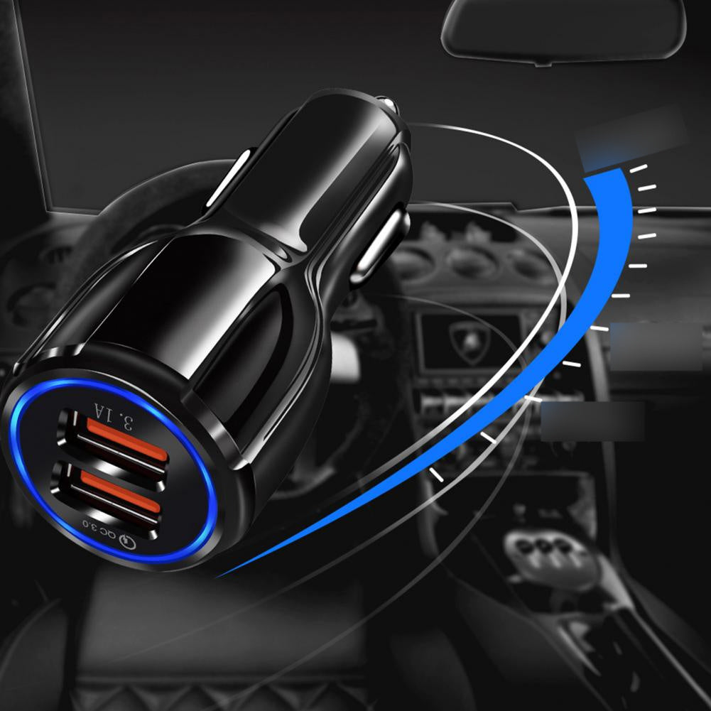 Compact Safe 12/24V Universal QC 3.0 Fast Charge Automotive Charger for Automobile Car Charger Car Charger Adapter