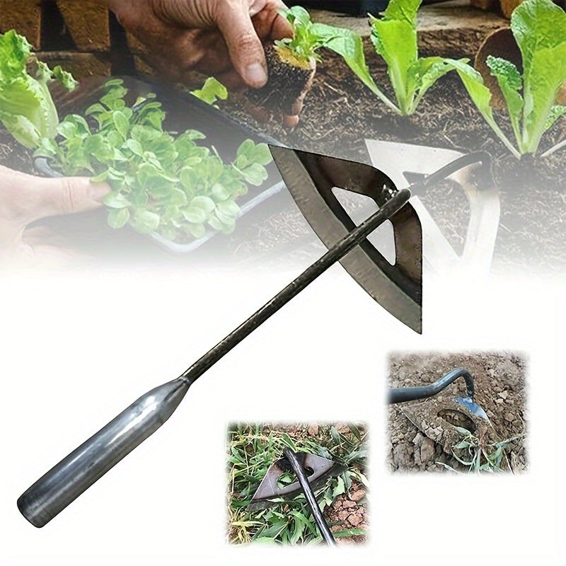[All-Steel Weeding Rake] 1pc, All-Steel Hardened Hollow Hoe, Handheld Weeding Rake, Planting Vegetable Farm Garden Agriculture Tool Weeding Accessories