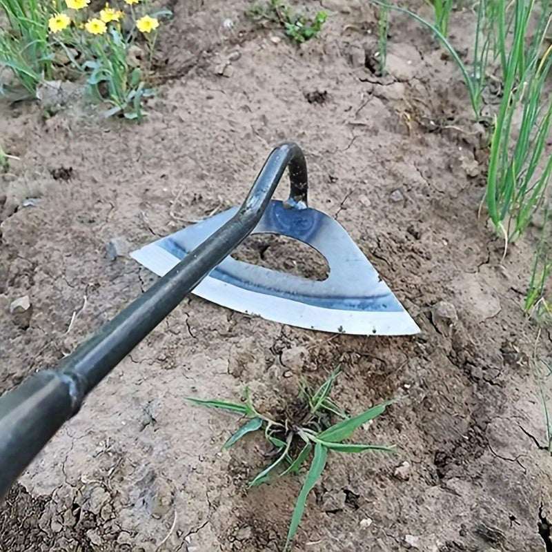 [All-Steel Weeding Rake] 1pc, All-Steel Hardened Hollow Hoe, Handheld Weeding Rake, Planting Vegetable Farm Garden Agriculture Tool Weeding Accessories