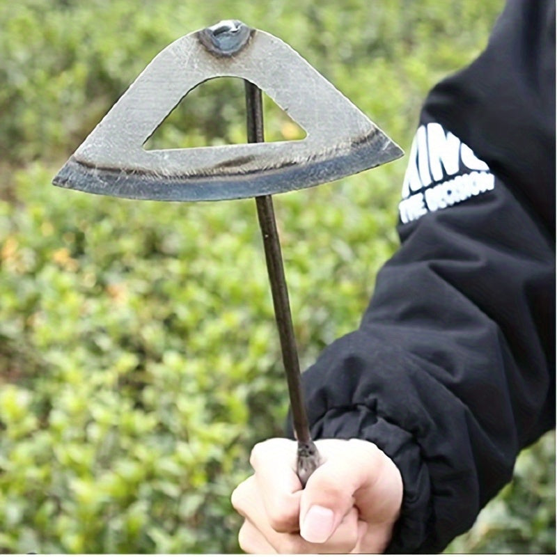 [All-Steel Weeding Rake] 1pc, All-Steel Hardened Hollow Hoe, Handheld Weeding Rake, Planting Vegetable Farm Garden Agriculture Tool Weeding Accessories