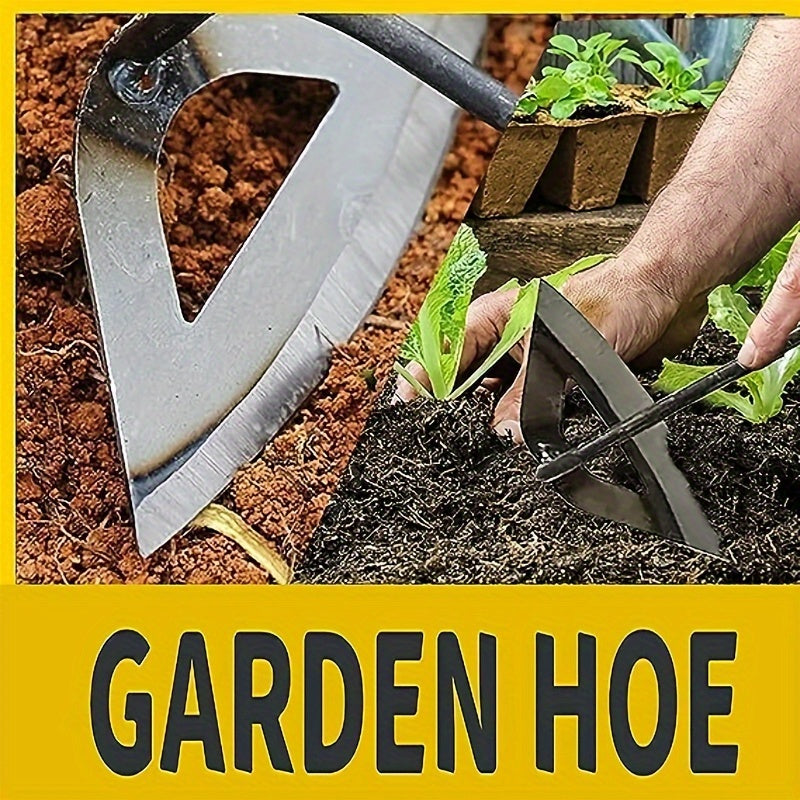 [All-Steel Weeding Rake] 1pc, All-Steel Hardened Hollow Hoe, Handheld Weeding Rake, Planting Vegetable Farm Garden Agriculture Tool Weeding Accessories