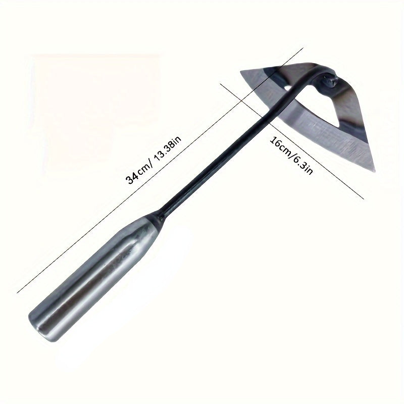 [All-Steel Weeding Rake] 1pc, All-Steel Hardened Hollow Hoe, Handheld Weeding Rake, Planting Vegetable Farm Garden Agriculture Tool Weeding Accessories