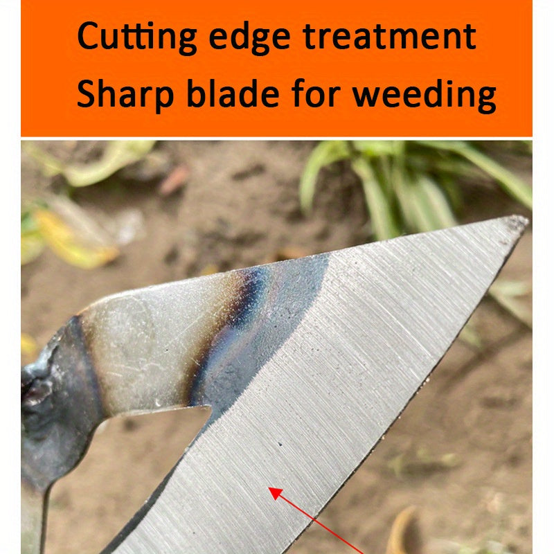 [All-Steel Weeding Rake] 1pc, All-Steel Hardened Hollow Hoe, Handheld Weeding Rake, Planting Vegetable Farm Garden Agriculture Tool Weeding Accessories