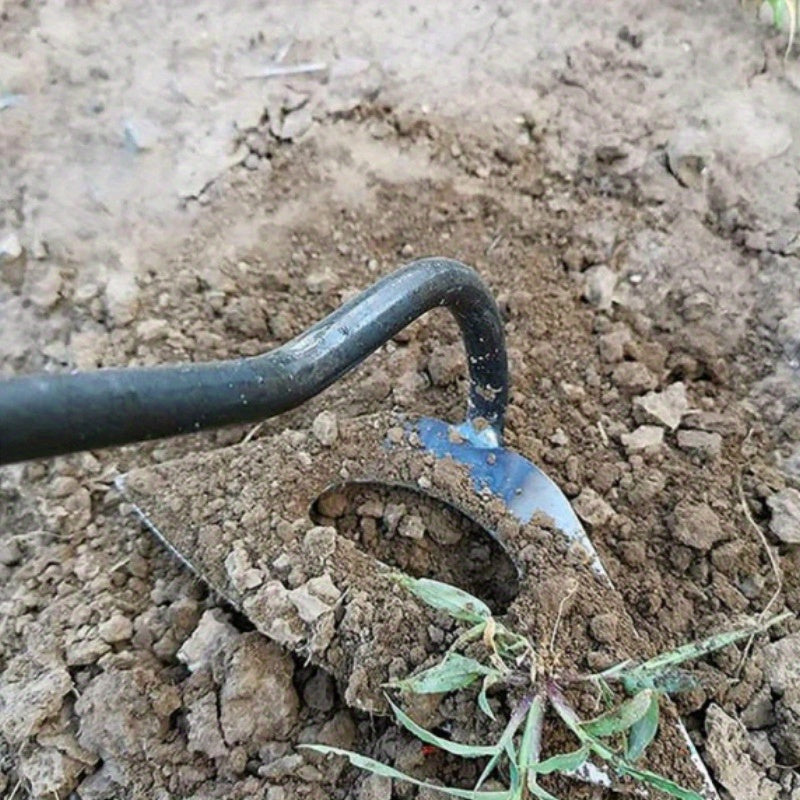 [All-Steel Weeding Rake] 1pc, All-Steel Hardened Hollow Hoe, Handheld Weeding Rake, Planting Vegetable Farm Garden Agriculture Tool Weeding Accessories