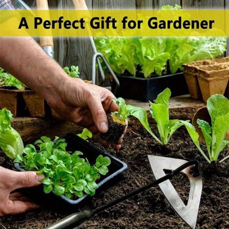 [All-Steel Weeding Rake] 1pc, All-Steel Hardened Hollow Hoe, Handheld Weeding Rake, Planting Vegetable Farm Garden Agriculture Tool Weeding Accessories