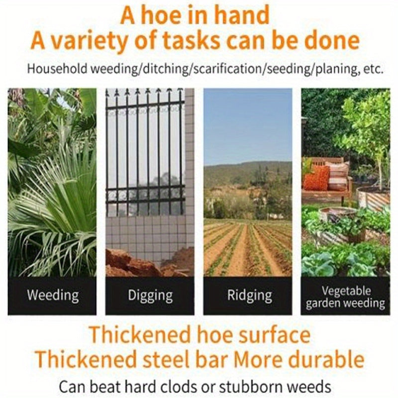 [All-Steel Weeding Rake] 1pc, All-Steel Hardened Hollow Hoe, Handheld Weeding Rake, Planting Vegetable Farm Garden Agriculture Tool Weeding Accessories