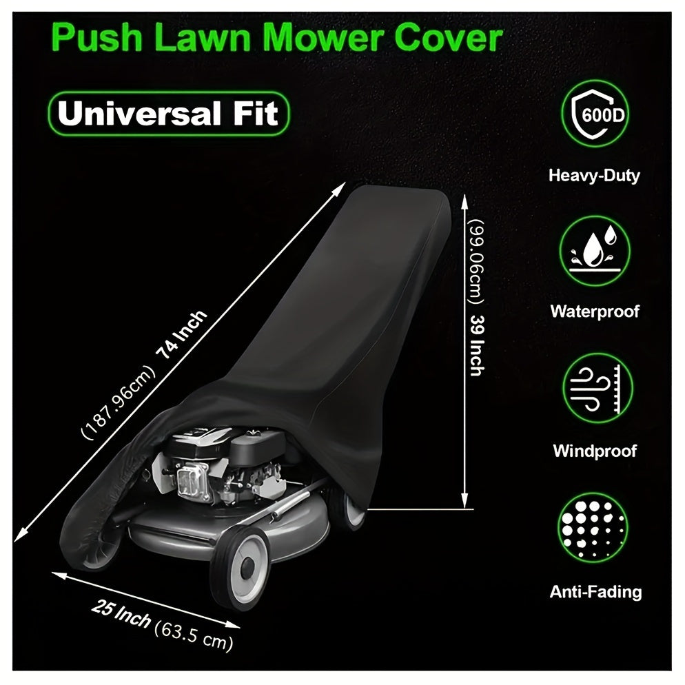 1pc Heavy-Duty 600D Universal Fit Lawn Mower Cover, Weatherproof, UV & Water-Resistant, Anti-Fading Protection for Outdoor Patio Garden Equipment
