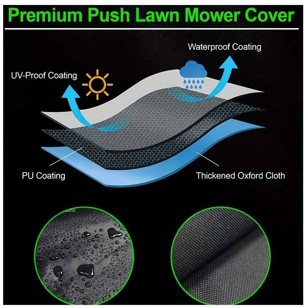1pc Heavy-Duty 600D Universal Fit Lawn Mower Cover, Weatherproof, UV & Water-Resistant, Anti-Fading Protection for Outdoor Patio Garden Equipment
