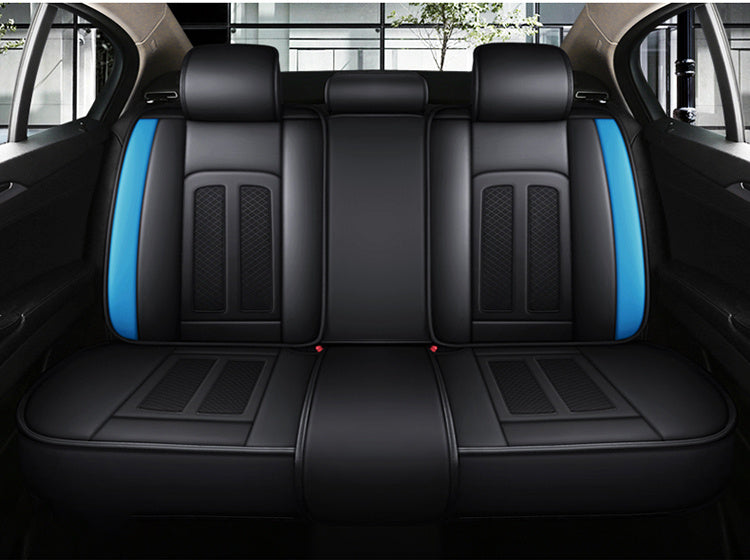 Full Set Car Seat Covers, Sport Style, Universal Fit, Full Coverage, Breathable Mesh, Lumbar Support, Trendy Automotive Seat Protector, All-Season