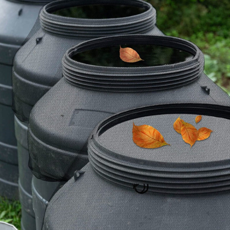 2pcs, Mesh Cover For Rain Barrels Polyester Bucket Cover With Drawstring Water Collection Buckets Tank Protector Rain Bucket Netting Screen Cover For Garden Yard Outdoor Cover, 23.62inch