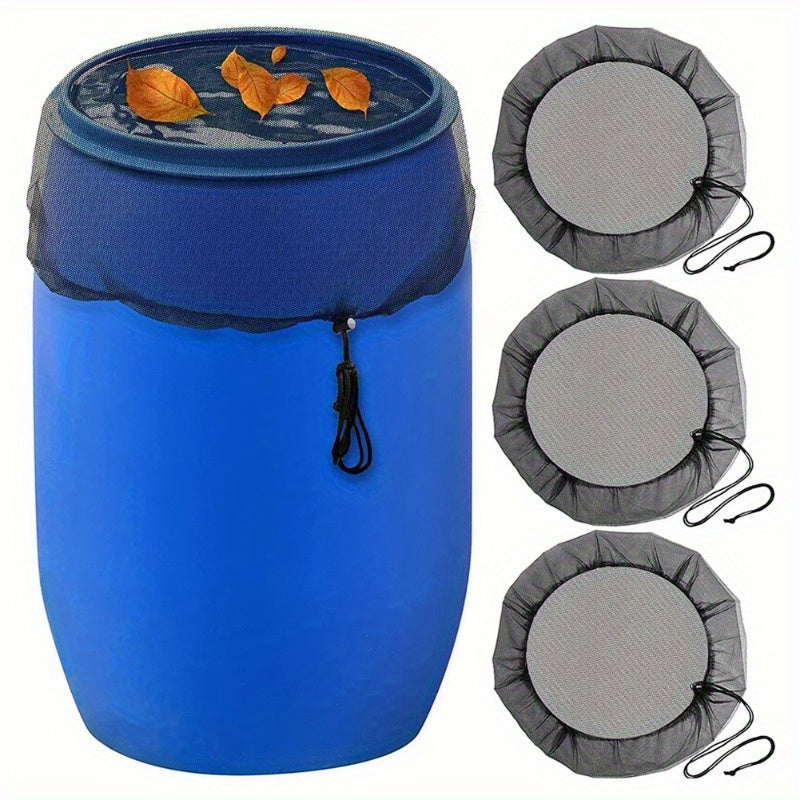 2pcs, Mesh Cover For Rain Barrels Polyester Bucket Cover With Drawstring Water Collection Buckets Tank Protector Rain Bucket Netting Screen Cover For Garden Yard Outdoor Cover, 23.62inch