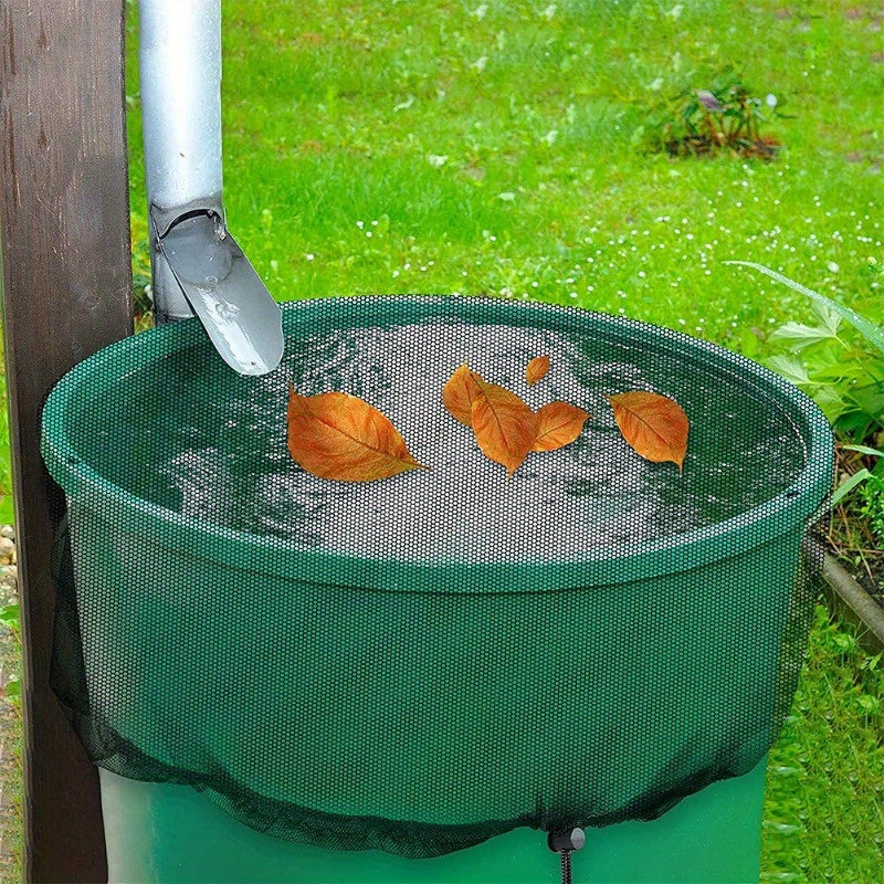 2pcs, Mesh Cover For Rain Barrels Polyester Bucket Cover With Drawstring Water Collection Buckets Tank Protector Rain Bucket Netting Screen Cover For Garden Yard Outdoor Cover, 23.62inch