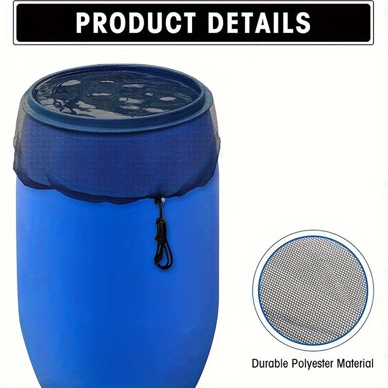 2pcs, Mesh Cover For Rain Barrels Polyester Bucket Cover With Drawstring Water Collection Buckets Tank Protector Rain Bucket Netting Screen Cover For Garden Yard Outdoor Cover, 23.62inch