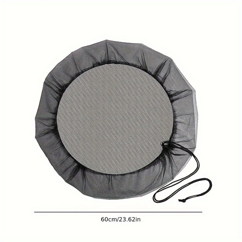 2pcs, Mesh Cover For Rain Barrels Polyester Bucket Cover With Drawstring Water Collection Buckets Tank Protector Rain Bucket Netting Screen Cover For Garden Yard Outdoor Cover, 23.62inch