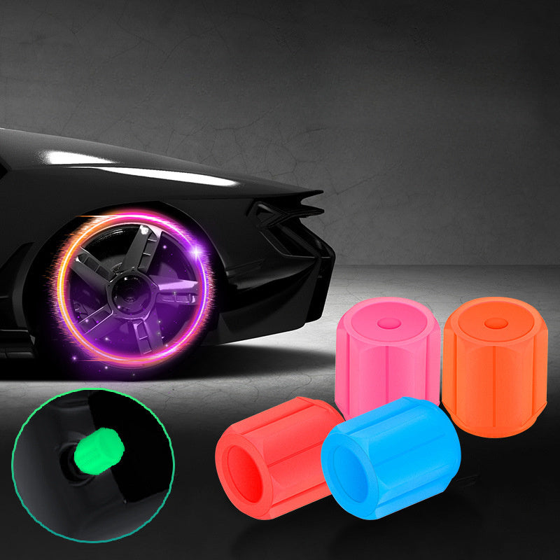 24/16pcs Bicycle Tire Luminous Valve Cover, Automotive Tire Fluorescent Valve Cover, Suitable For: Car, Bicycle, Motorcycle Tires, Universal Fluorescent Tire Valve Caps