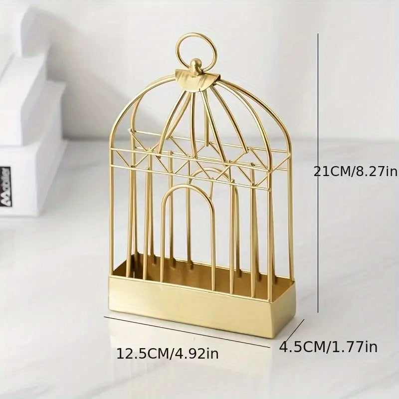 1pc Metal Mosquito Coil Holder, Incense Burner Rack, Portable Hanging Bird Cage For Outdoor Home Garden Decoration Bar Yard Office Desk